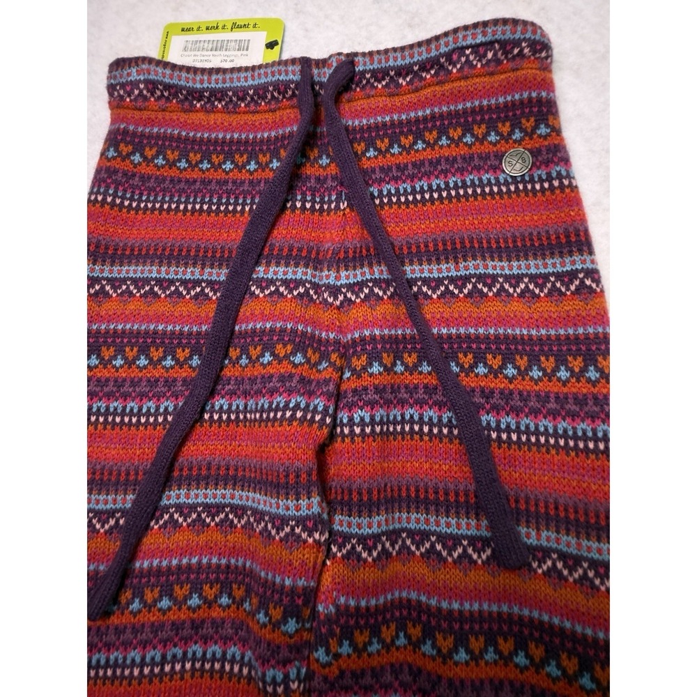 NWT Sugar & Bruno Chalet We Dance Youth Leggings YOS Pink Fair Isle Knit $70 - Picture 2 of 11